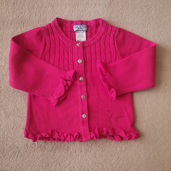 Guess Baby Girl Magenta Sweater Size 18 Months - Picture 2 of 4